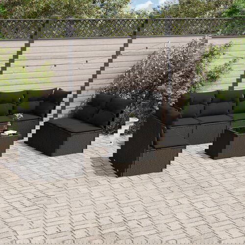 vidaXL 9-dijelni set vrtnih sofa s jastucima crni od poliratana Cijene