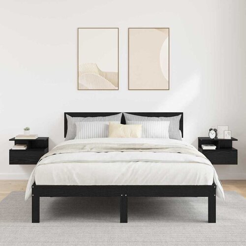  Lebdeća noćna ormarić Zidne 2 pcs Crni hrast 40 x 31 x 28 cm Cijene