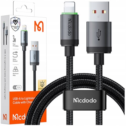 McDodo POLNILNIK USB LIGHTNING KABEL ZA HITRO POLNJENJE ZA IPHONE 1M LED, (5000310987) Cene