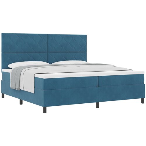 vidaXL Postelja z vzmetnico Temno modra 200x200 cm Žamet, (22052246) Cene