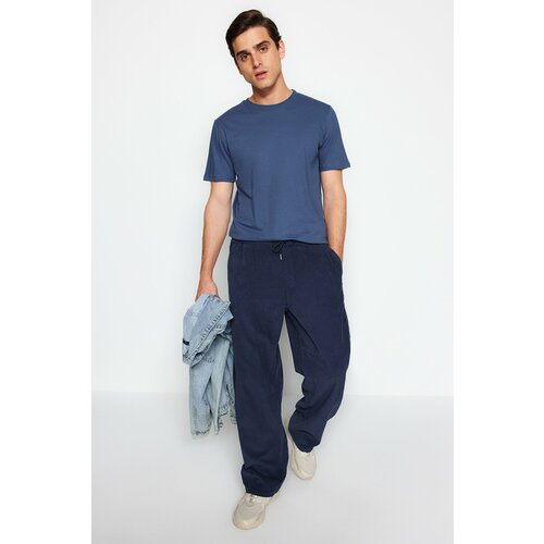 Trendyol Grey-Ecru-Indigo Men's Basic Slim Fit 100% Cotton 3-Pack Crew Neck Short Sleeve T-Shirt. Slike