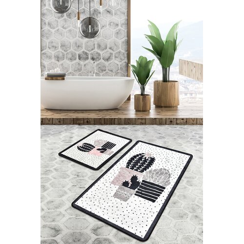 Conceptum Hypnose Set od 2 tepiha za kupatilo, crno-bijeli Cijene