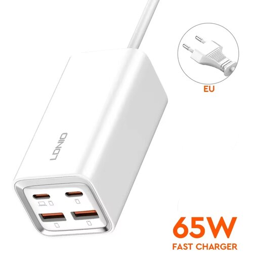  Kućni punjač LDNIO A4610C, QC4+, PD3.0, PPS, 65W beli Slike