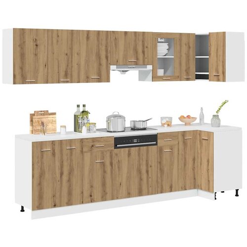 vidaXL 11-dijelni set kuhinjskih ormarića Artisan hrast Cene
