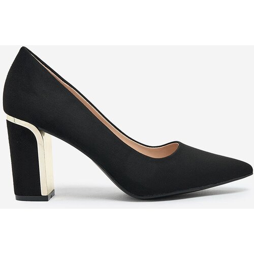 Resti Black women's eco-suede post pumps Afrogosa Cijene