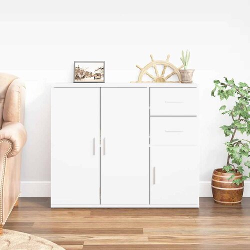  Komoda bijela 91 x 29,5 x 75 cm od konstruiranog drva Cijene