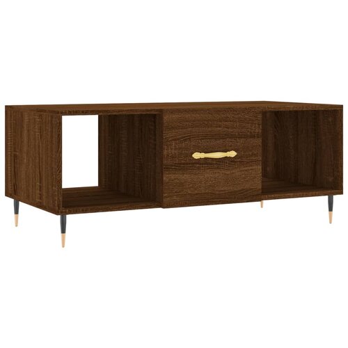Maison Chic Klubska mizica - kavna mizica - Nizka mizica rjavi hrast 102x50x40 cm inženirski les, (21753219) Slike
