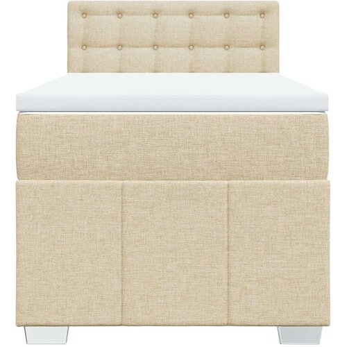 VidaXL Krevet s oprugama i madracem krem 90 x 200 cm od tkanine Slike