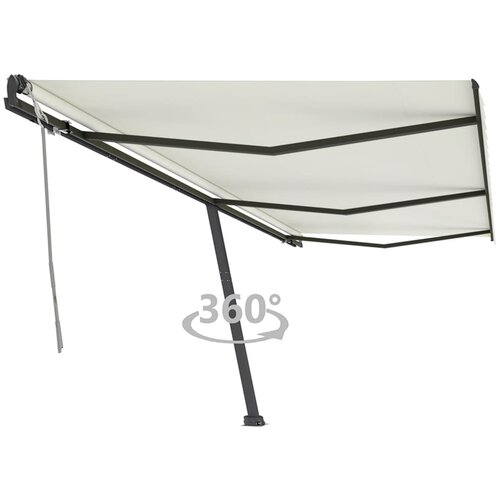 VidaXL Samostojeća tenda na ručno uvlačenje 600 x 350 cm krem Slike