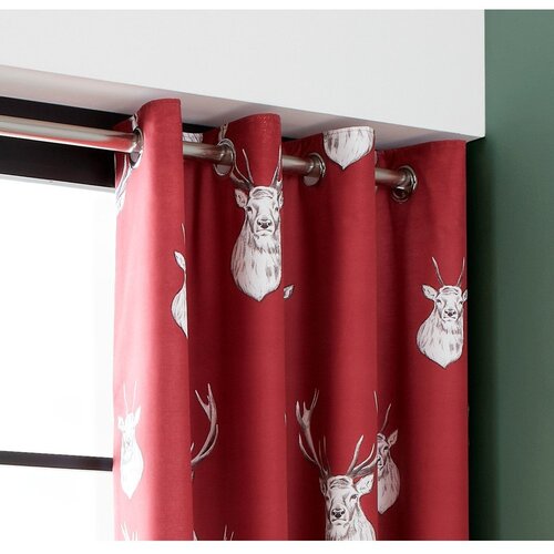 Catherine Lansfield Crvene zavjese u setu 2 kom 168x183 cm Munro Stag Check – Cene