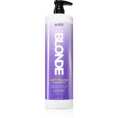 ASP System Blonde Anti-Yellow osvetljevalni šampon za blond in sive lase 1000 ml Cene