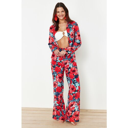 Trendyol Floral Patterned Woven Shirt and Pants Suit Cene