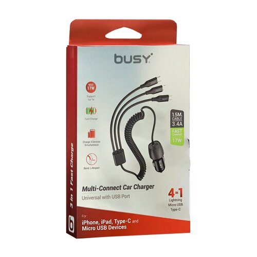 Busy USB punjač sa kablom 3u1 Slike