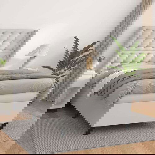  Box spring postelja z vzmetnico bel 100x200 cm umetno usnje, (20846703) Slike
