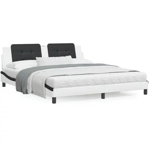 vidaXL Okvir za krevet s uzglavljem bijelo-crni 180x200cm umjetna koža