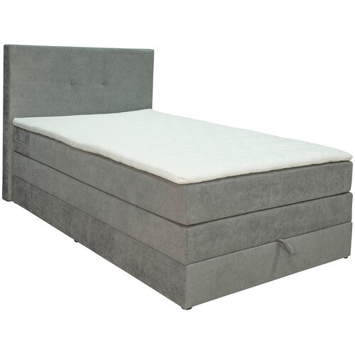 Hom`in BOXSPRING POSTELJA 120 cm x 200 cm , les, tekstil, leseni material siva Slike