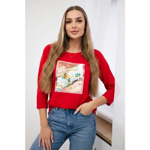 Kesi Blouse with 3D Bird red graphics Cijene
