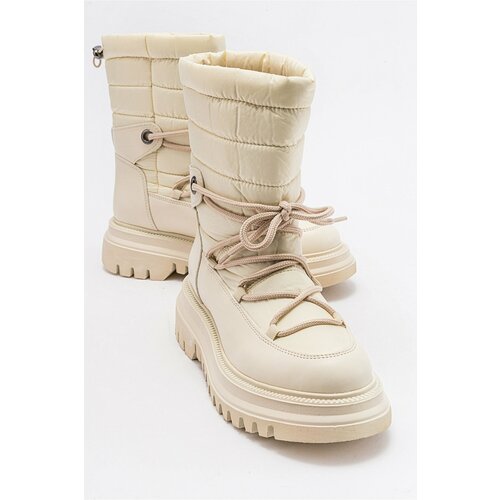 LuviShoes Women's Weld Beige Skin Snow Boots Slike