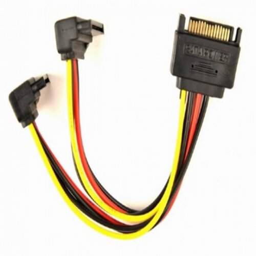 Gembird CC-SATAM2F-02 SATA power splitter cable with angled(90) output connectors, 0.15 m Cene
