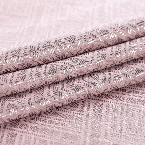 AmeliaHome Curtain CASPE color pink printed style glamor silver eyelets blackout suede shine 140x250 Slike