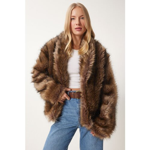 Happiness İstanbul Women's Mink Shawl Collar Faux Fur Jacket Cijene