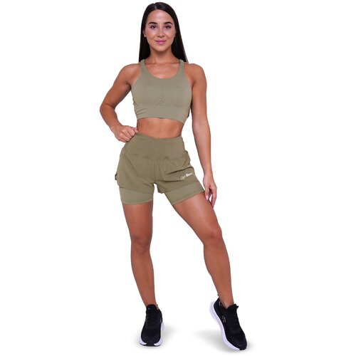 GymBeam ženski &amp;scaron;orc za trčanje pulse 2u1 vetiver Slike