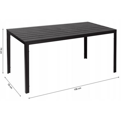 Modern Home stol za terasu 156 x 78 cm crni Slike