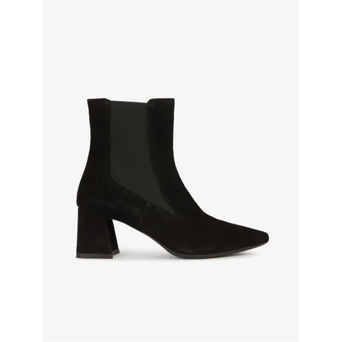 Geox Black Womens Suede Heeled Ankle Boots Giselda - Women Geox Black Womens Suede Heeled Ankle Boots Giselda - Women