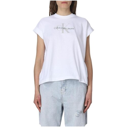 Calvin Klein Jeans Majice s kratkimi rokavi - Bela Slike