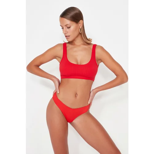 Trendyol Bikini Bottom - Red - Textured