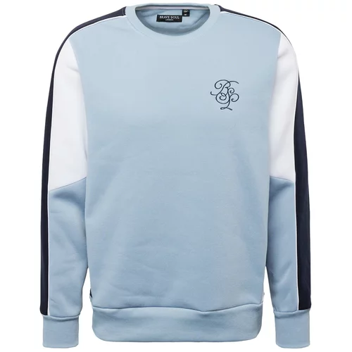 Brave Soul Sweater majica 'MERJEM' mornarsko plava / svijetloplava / bijela