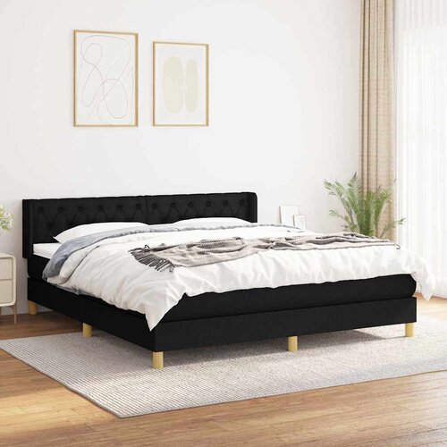  Krevet s oprugama i madracem crni 160x200 cm od tkanine Cijene