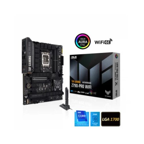 Asus TUF GAMING Z790-PRO WIFI LGA1700 ATX gaming matična plo&amp;scaron;ča - Intel Z790 4xDIMM DDR5 4xM.2 4xSATA PCIe 5.0 2.5Gb Ethernet WiFi 6E + Bluetooth 1xDisplayPort 1xHDMI with Aura Sync support - 90MB1FJ0-M0EAY0 Slike