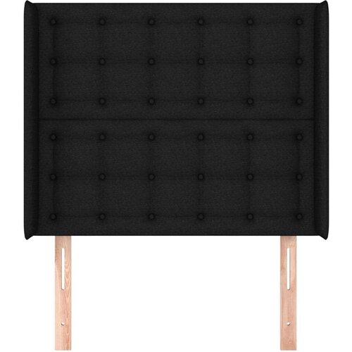  Uzglavlje s u&amp;scaron;ima crni 103x16x118/128 cm od tkanine Slike