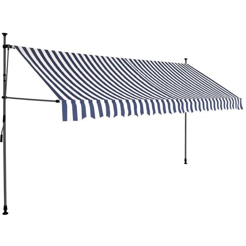 Maison Chic Ročno zložljiva tenda - Senčniki z LED lučkami 350 cm modra in bela, (22041349) Cene
