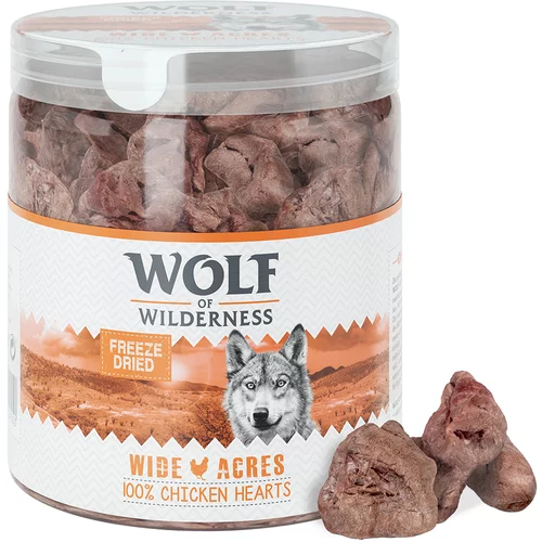 Wolf of Wilderness Ekonomično pakiranje: - RAW grickalice (liofilizirane) - Pileća srca (280 g)