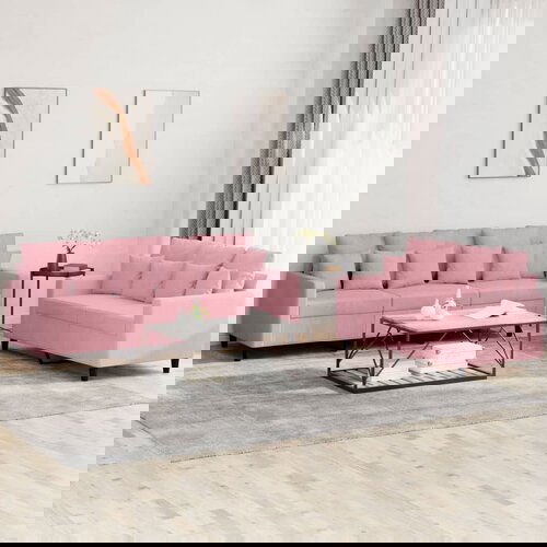 vidaXL Sedežna garnitura 2-delna z blazinami roza žamet Cene