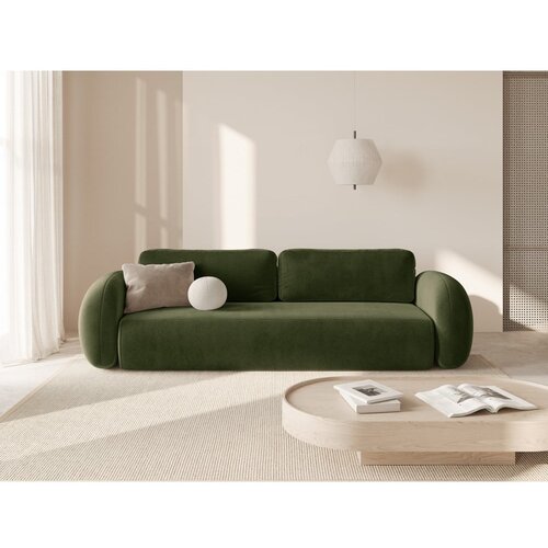 Cosmopolitan Design Zelena žametna raztegljiva/s prostorom za shranjevanje sedežna garnitura 262 cm Tonale &amp;ndash; Slike