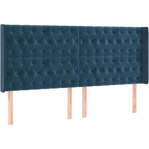  Uzglavlje s u&amp;scaron;ima tamnoplavo 183x16x118/128 cm bar&amp;scaron;unasto Slike