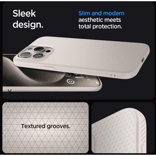 Spigen LIQUID AIR etui za iPhone 15 Pro Max ACS07212 - Naravni Titan Slike