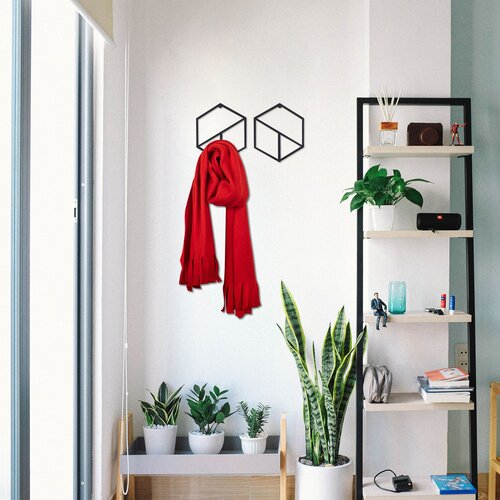 Wallity Zidna vješalica geometrijska, 40x20cm, crna Cene