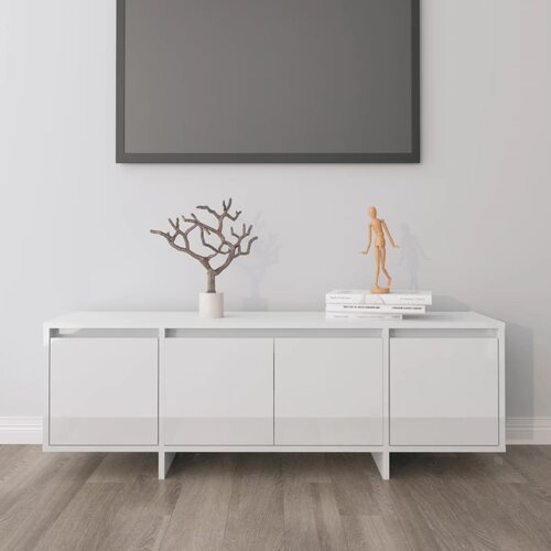 TV ormarić visoki sjaj bijeli 120 x 30 x 40,5 cm od iverice Slike