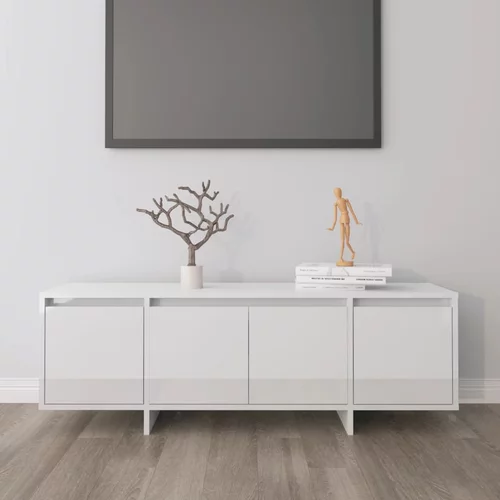 TV ormarić visoki sjaj bijeli 120 x 30 x 40,5 cm od iverice