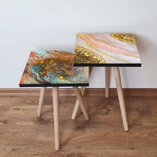 Hanah home 2Shp488 - multicolor multicolor nesting table (2 pieces) Cene