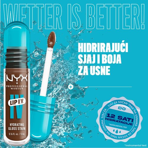 NYX Professional Makeup Lip I.V. Hydrating Gloss Stain glos za ustnice 5 ml odtenek 04 Cocoa Quench! Slike