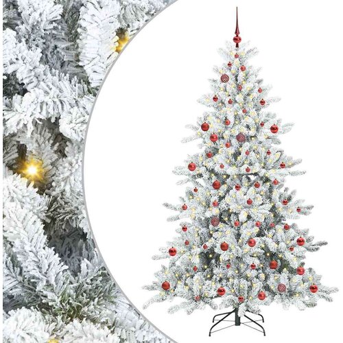 VidaXL Umjetno božićno drvce s nogom with LEDs s stalakom 210cm PVC Slike