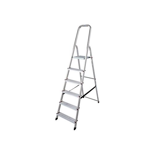 Krause prostostoječa aluminijasta lestev Corda 6 stopnična 000736 Slike