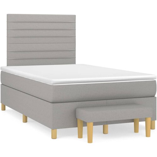 Maison Chic Box spring postelja - Vzmetna postelja z vzmetnico svetlo siva 120x200 cm blago SL20374, (21893249) Cene