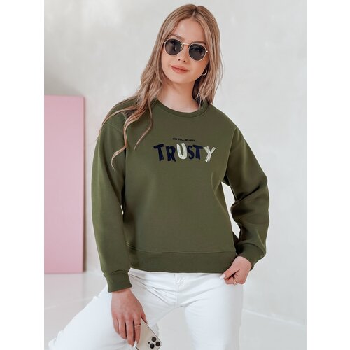 DStreet Bluza damska oversize z haftem SOFTRUS zielona Cene