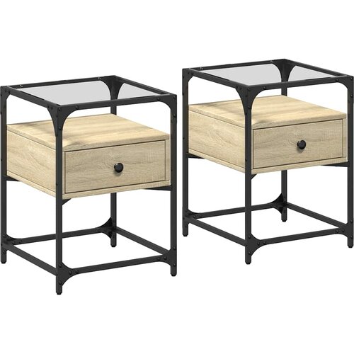 Maison Chic Dvo delni komplet Nočne omarice - Nočne mize sonoma hrast 40x40x55 cm inženirski les, (21686846) Slike